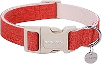 Vista 17 de DOGWONG Collar de algodón y cáñamo para perros, collar rosado resistente ajustable de tela natural suave para mascotas, lindo collar de boda
