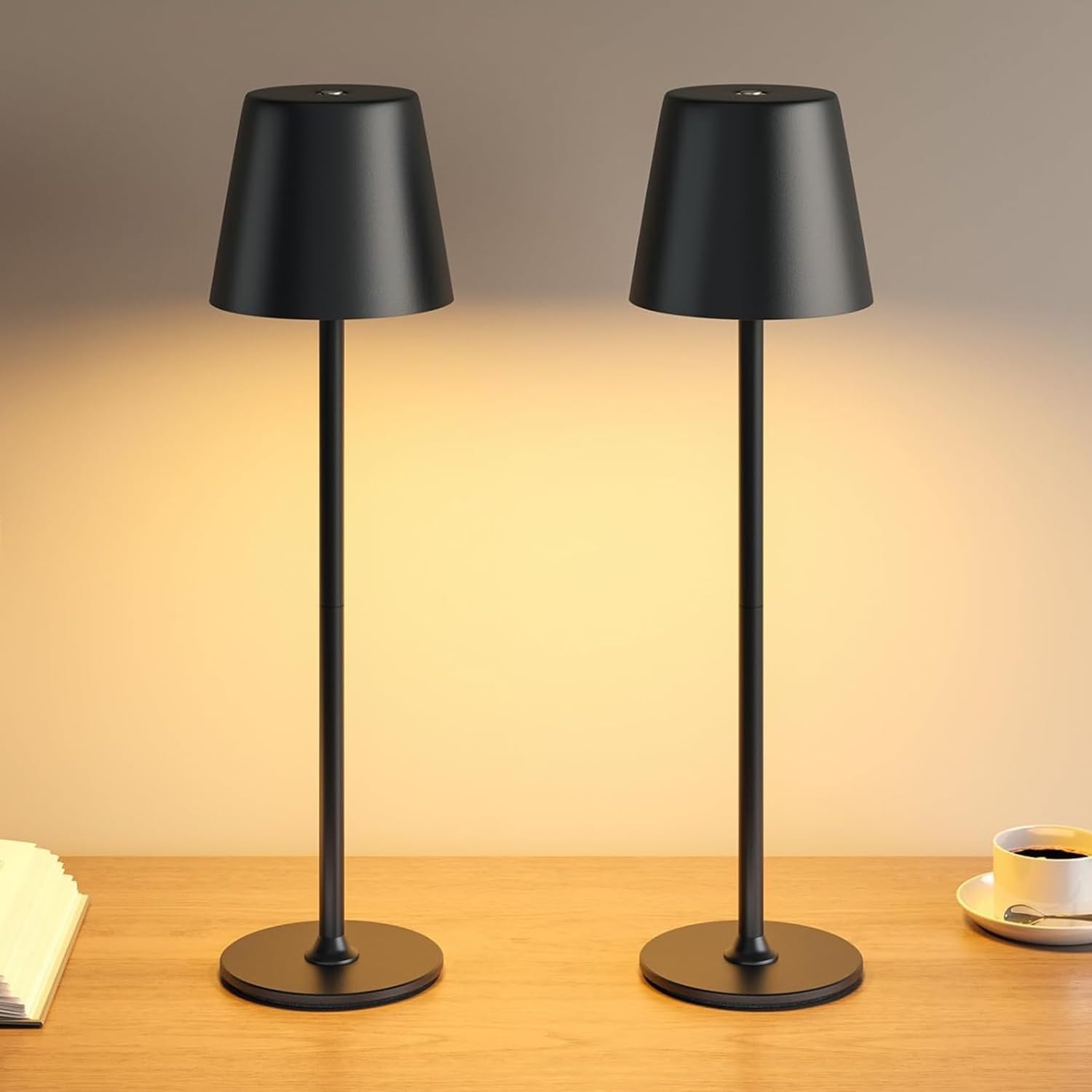 UPXNBOR Rechargeable Table Lamp, Cordless Lamp for Outdoor & Indoor, 2 Pack