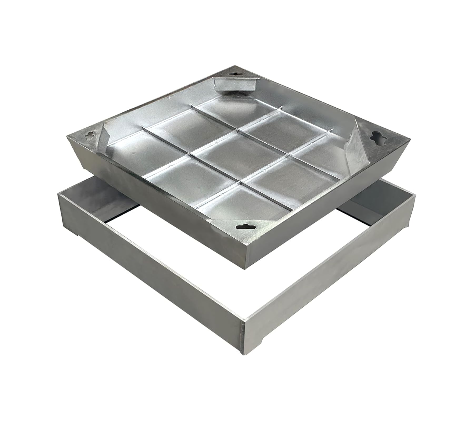 Couvercle De Regard Invisible En Acier Inoxydable 304 - 400x400x50 Mm, Encastrable - Pour Cour, Jardin, Allée