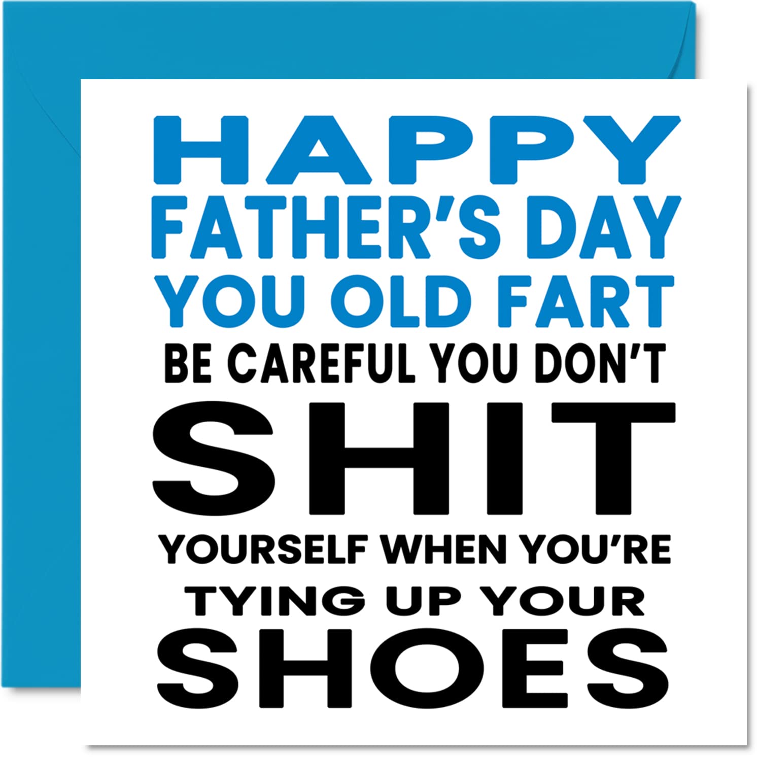 Funny Fathers Day Cards for Dad - Old Fart - Joke Fathers Day Card for Dad from Son Daughter, Father Birthday Gifts, 145mm Father's Greeting Cards Gift Daddy Papa