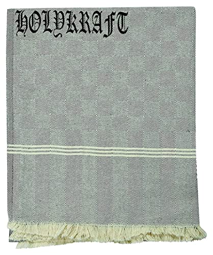 Image of 100% Cotton Soft Beautiful 3D Chek Single Bed Size Skin Friendly Summer AC Blanket /Khes /Dohar /Top Sheet Set /Chadar (Grey&Black)