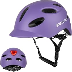 Casco Bicicleta Marcas Exclusky Casco de Bicicleta Adulto con Luz de Seguridad USB Recargable para Hombre Mujer Urban Commuter Ciclismo 54-62CM (M/L)