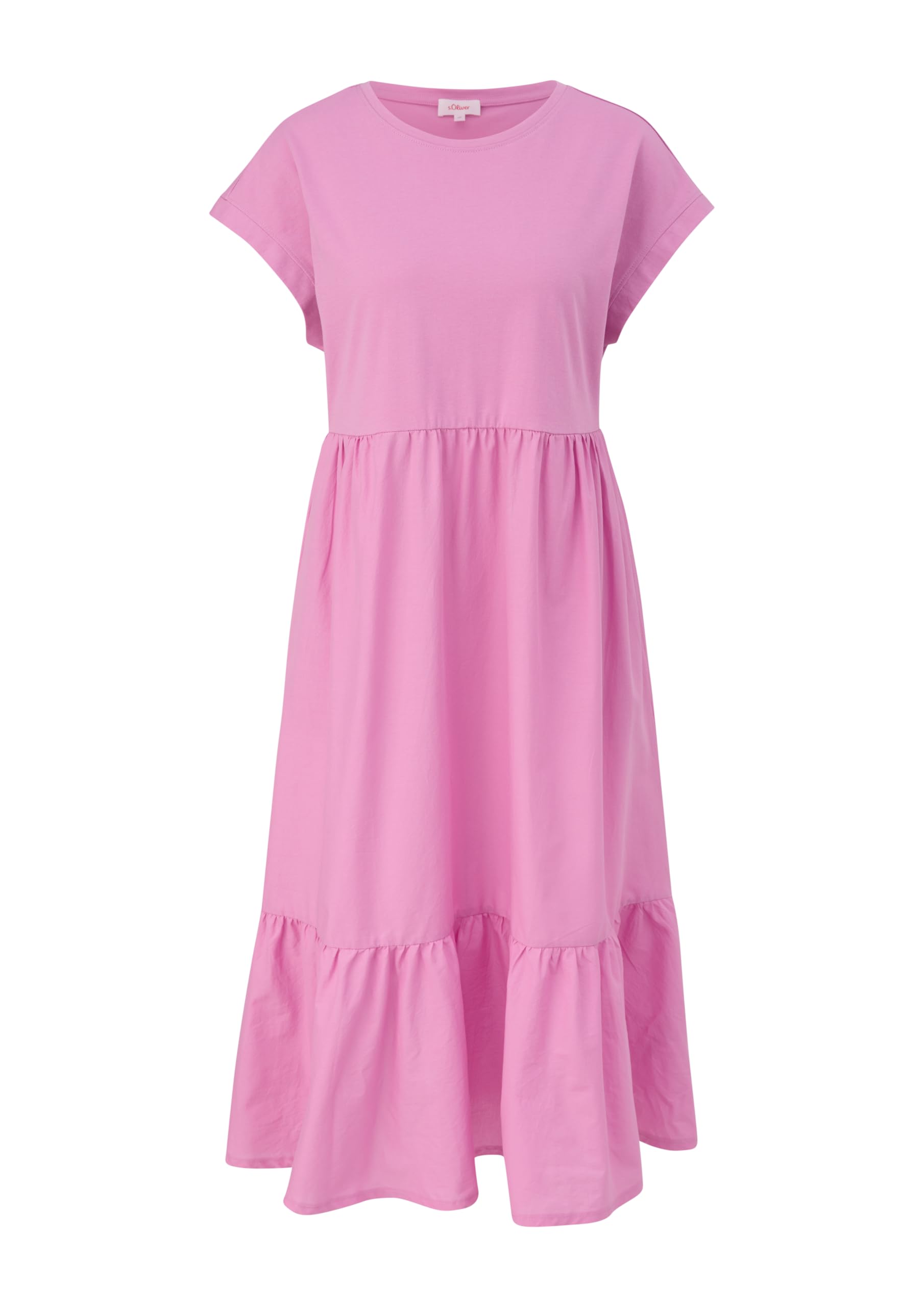 s.Oliver Airy Cotton Dress in Fabric Mix and Relaxed Fit