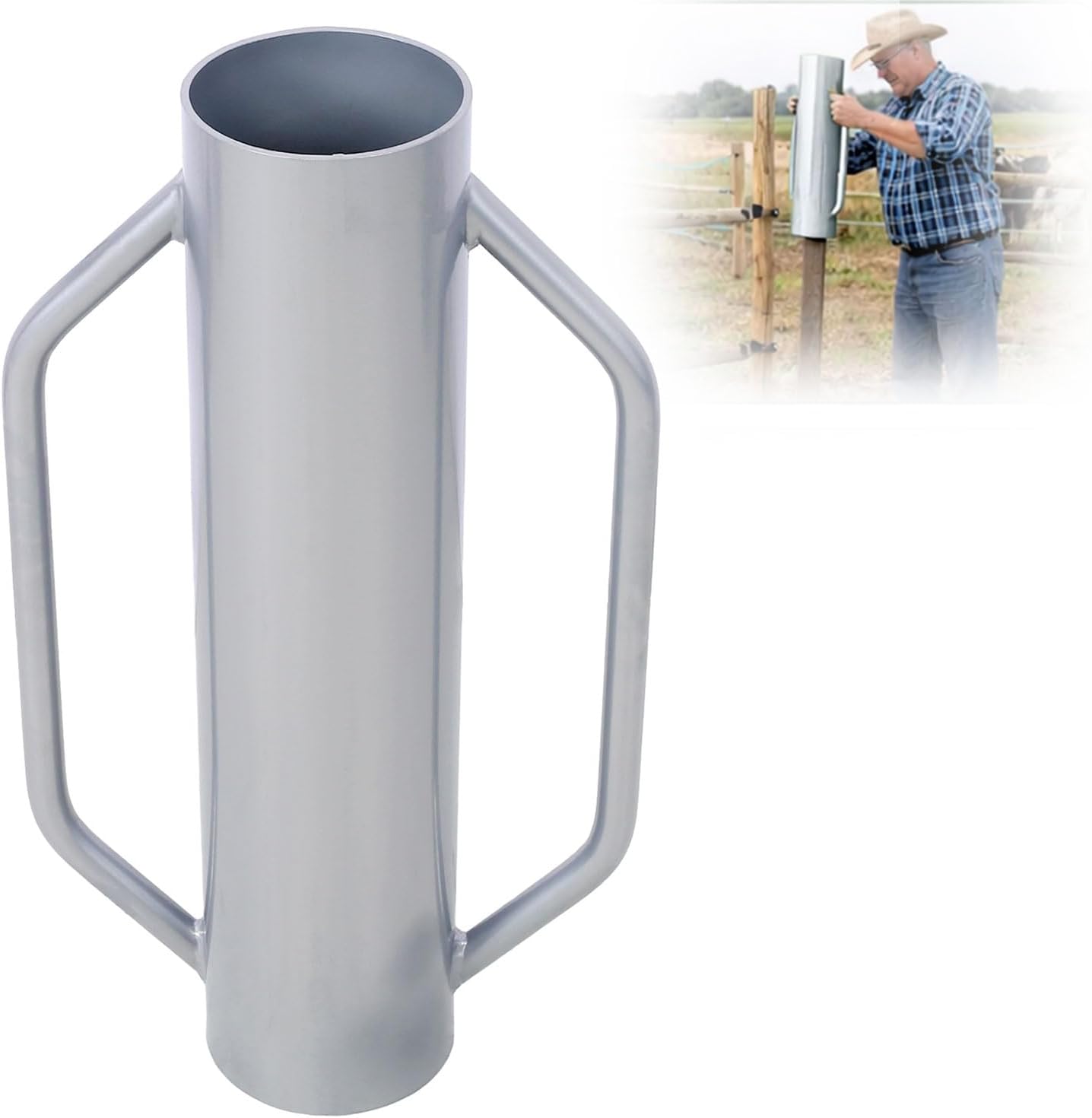 Iron Fence Post Driver 30 LB – Heavy Duty Steel T Post Driver with Handle, Hand Post Pounder Rammer for T-Posts, Sign Posts & Fence Installation