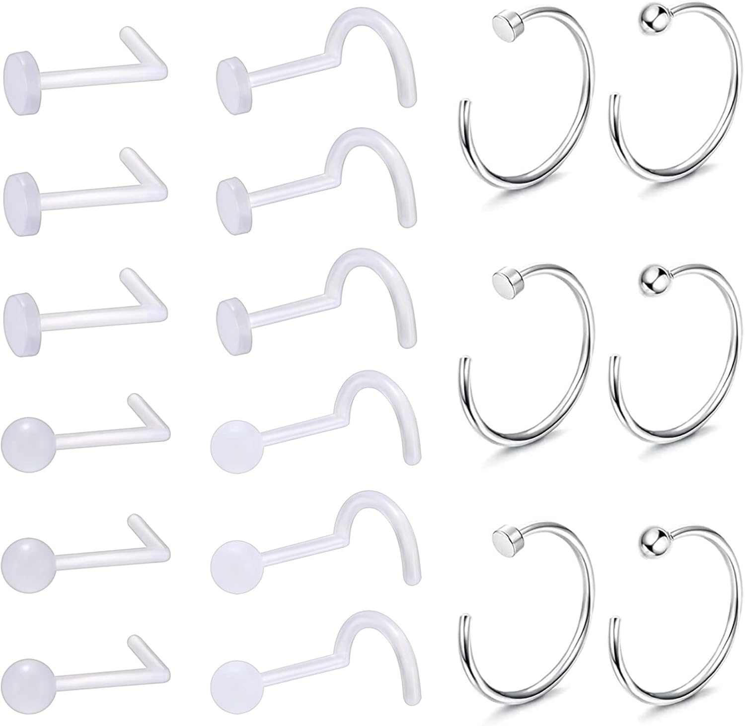 BodyAce Clear Piercing Retainers Septum Rings Cartilage