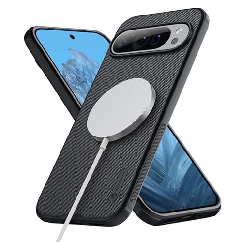 Nillkin Magnetic for Google Pixel 9 Pro Case, Built-in Magnets Compatible with MagSafe, Thin Slim Fit, Shockproof Protective, Lanyard Hole, Soft Bumper, TPU+PC Dual Protection - Black