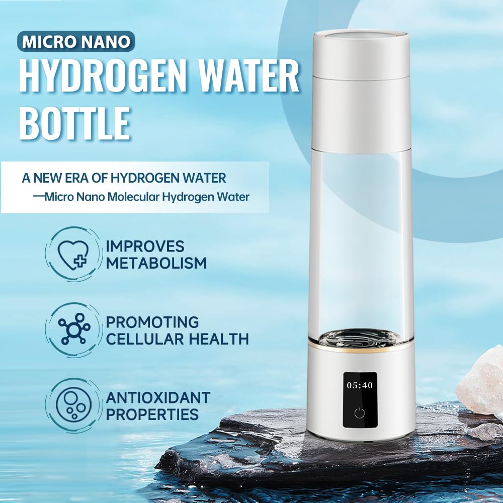 Micro Nano Botella de agua de hidrógeno, generador de botellas de agua rico en hidrógeno, taza de agua con infusión de gas H2 molecular, jarra, hervidor, ionizador, PEM SPE de 10