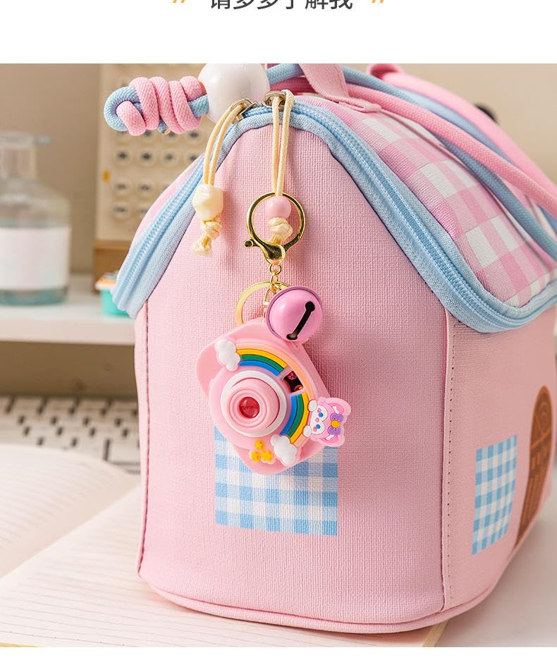 Image of Toy Imagine Cute Cartoon Projection Camera Keychain Mini 2-in-1 Projector Toy with Image Slide Show Cartoon Design Keyring for Kids Assorted Design (Pack of 8)