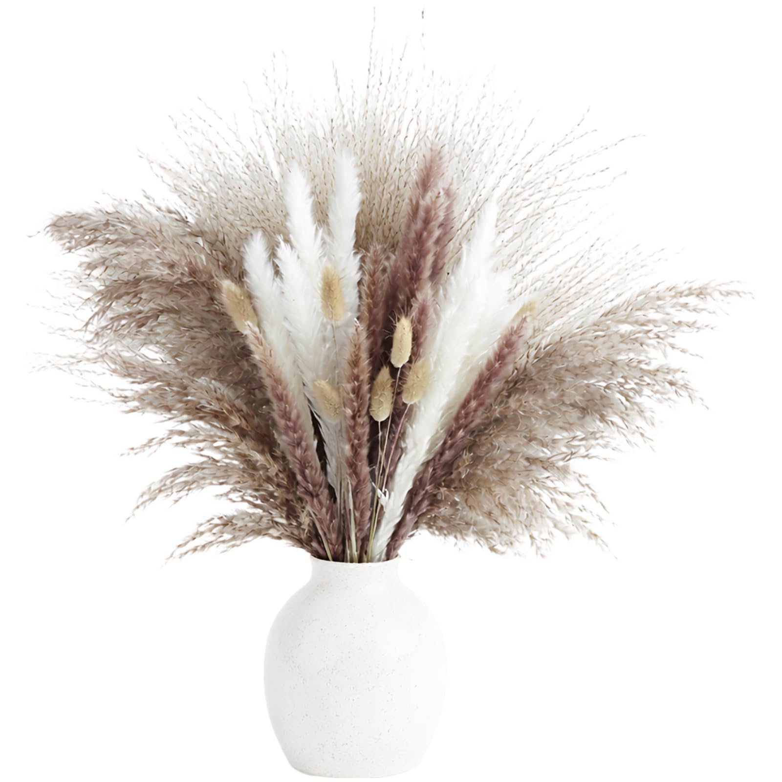 Bouquet de Fleurs séchées Multicolore Naturel, Composition de Pampas 43 x 5 x 5 cm, Texture vaporeuse et Couches Riches, décor Floral rétro prêt à Poser, pour la Maison et la fête