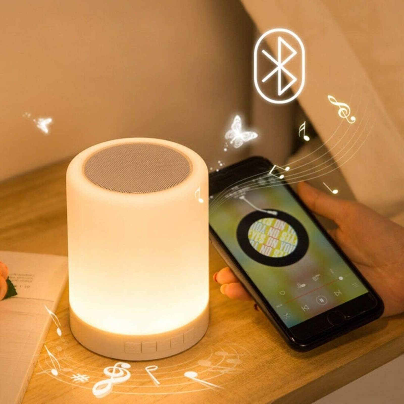 Careflection Acrylonitrile Butadiene Styrene Led Touch Lamp Wireless HiFi Light, USB Rechargeable Portable Bluetooth Speaker with TWS for Festival, Camping, Different Lighting Modes-Multi-Color-image-23