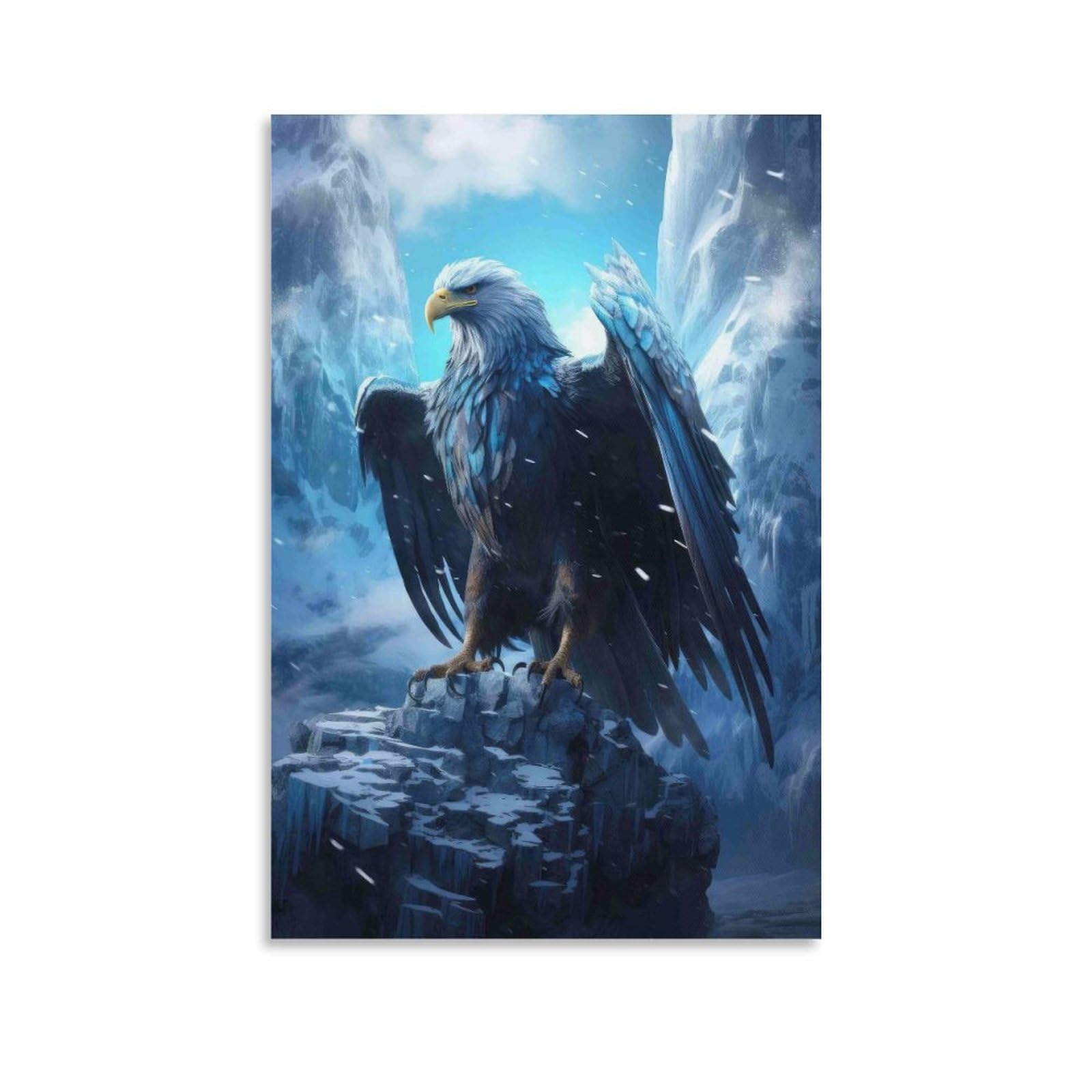 DHBANEIOK Eagle in Snowy Mountain Wall Decor Poster Canvas Prints Picture Modern Wall Art Picture Wall Hanging for Dining Room Kitchen Home Office Decor 20x30inch(50x75cm)