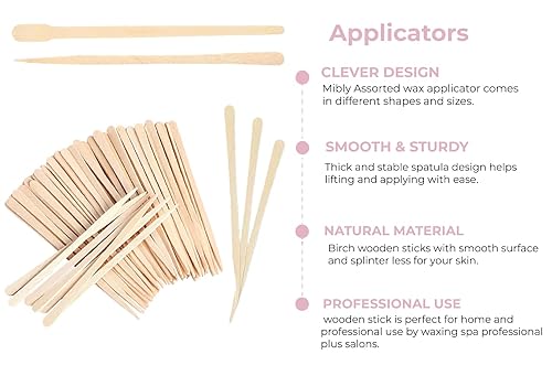 Miniatura 27 de Mibly 200 varillas de cera de madera, cejas, labios, nariz, pequeñas varillas aplicadoras para depilación y piel suave, spa y uso doméstico
