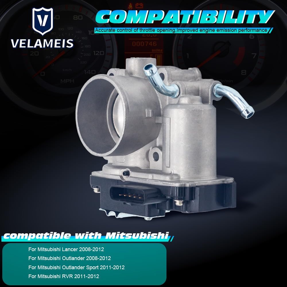 Electronic Throttle Body Assembly Compatible for Mitsubishi Lancer 2.0L 2008-2012 for Lancer 2.4L 2009-2012 for Outlander 2.4L 2008 2009 2010 2011-2012 1450A101 TB1251, TB1257,1450A195