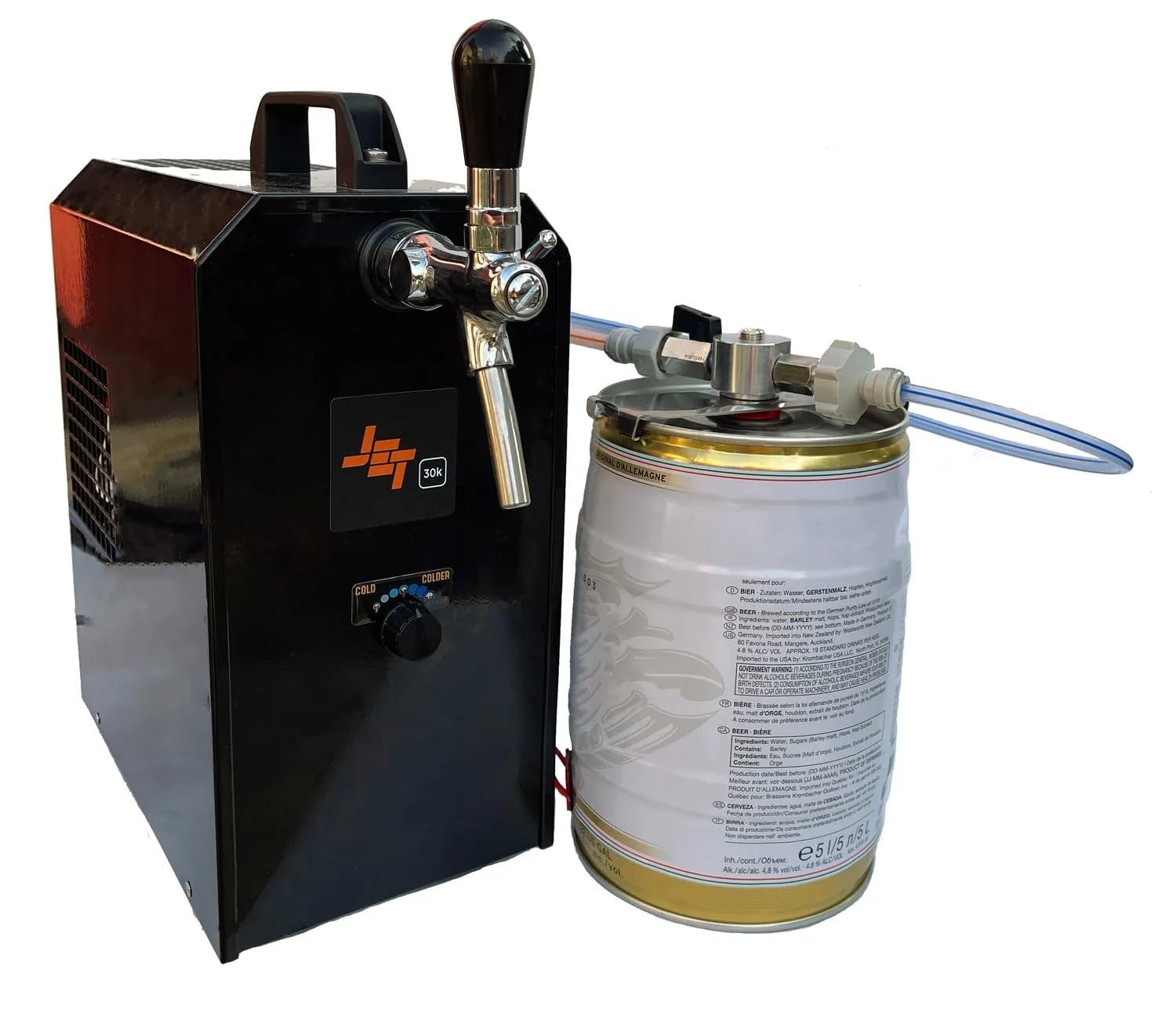 5 l Bierfass Adapter aus Metall mit Bierabstellhahn, Rückschlagventil, CO2 3/4 Zoll, Bier 5/8 Zoll, einfache Installation, robust & hygienisch