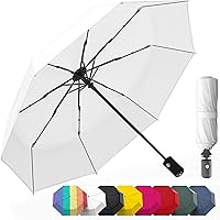 Vista 39 de Rain-Mate Paraguas compactos resistentes al viento para la lluvia, diseño de costilla de fibra de vidrio reforzada fuerte y apertura y cierre 1.Negro