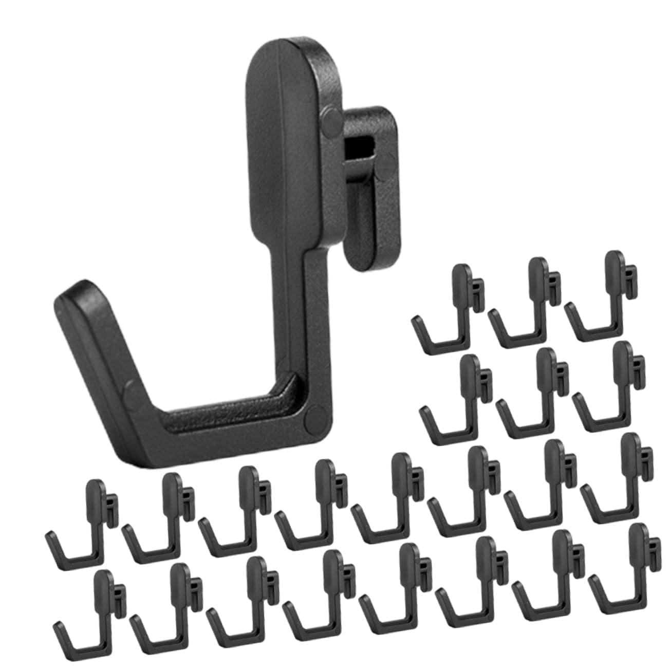 Cabilock 30 Pack Pegboard Hooks Plastic Tool Organizer J-Shaped Hooks for Pegboard Easy Storage Display