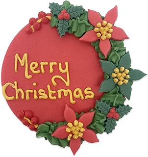 Anniversary House Festive Foliage Plaque, Christmas Decorations, Handcrafted Cake Toppers, Edible Fondant SFX360, Sugarcraft