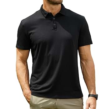 Amazon.com: Men's Casual Polo Shirt Classic Golf Button