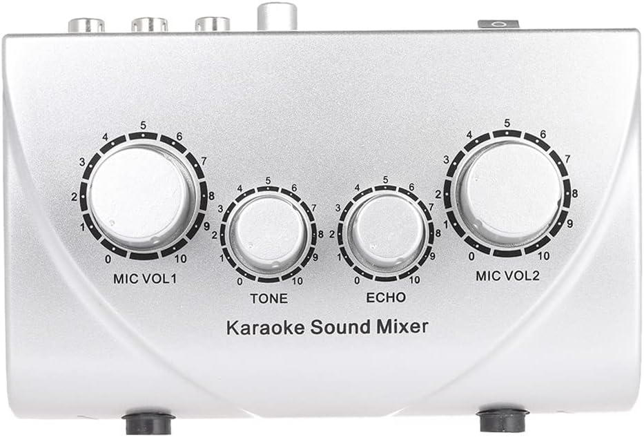 Amazon.co.jp mewmewcat カラオケ サウンド ミキサー デュアル マイク入力をケーブル N1 シルバー色、サウンド