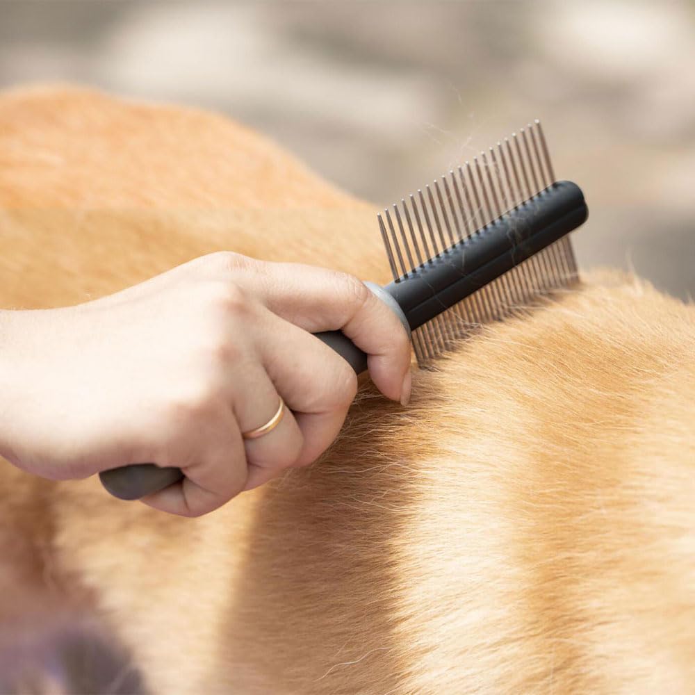 Zopper Pet Grooming Comb Assorted Combo Pack Stainless Steel Teeth Dog Cat Grooming for Small Medium and Large Fur Detangling Tool Double Row Removing Mats Knots & Tangles Hair Brush 20cm - Image 3