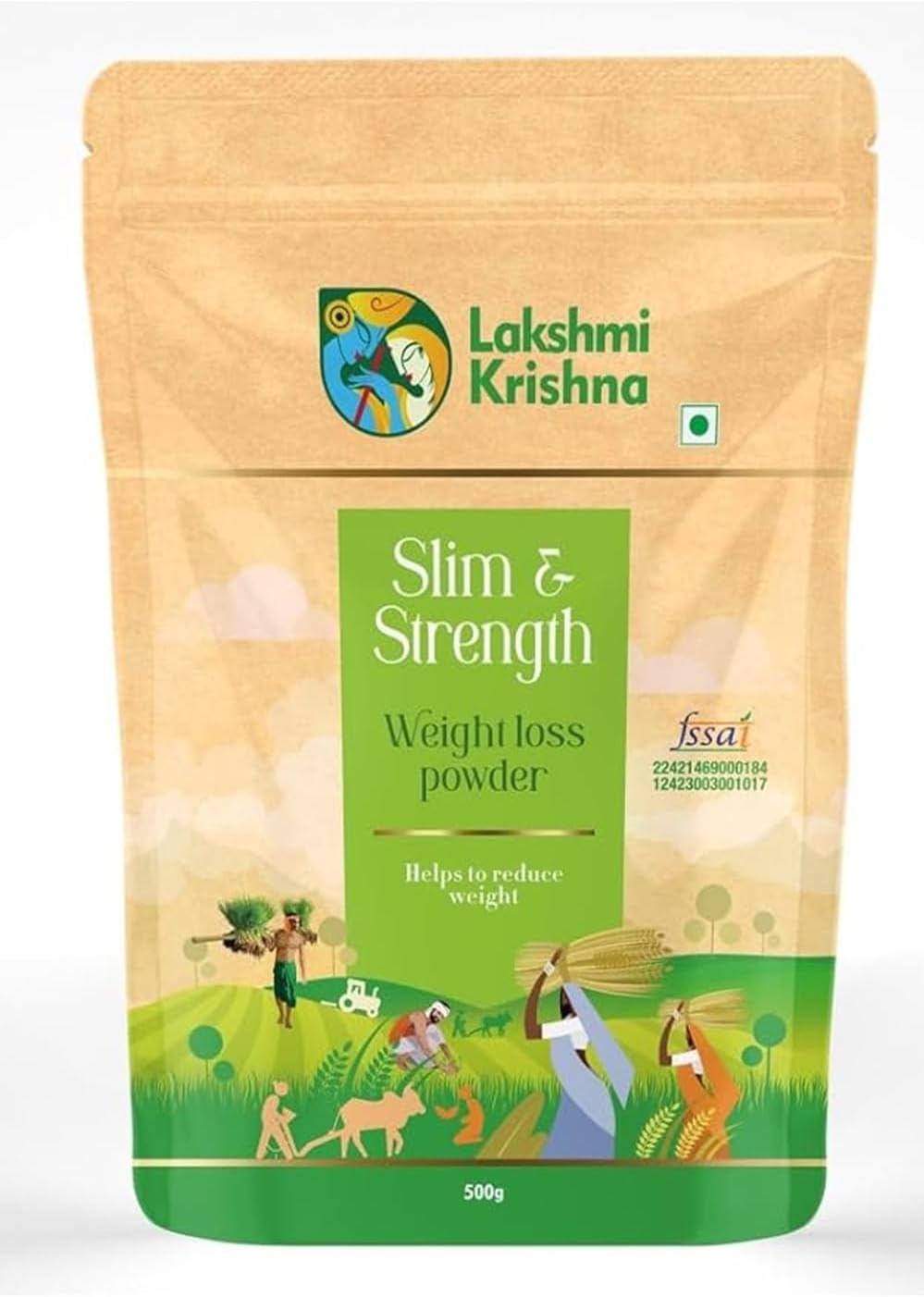 Lakshmi Krishna Naturals Slim & Strength Weight Loss Powder 500g | Natural Weight Management & Energy Boost Formula | Supports Metabolism & Enhances Muscle Tone | Sugar-Free & Plant-Based