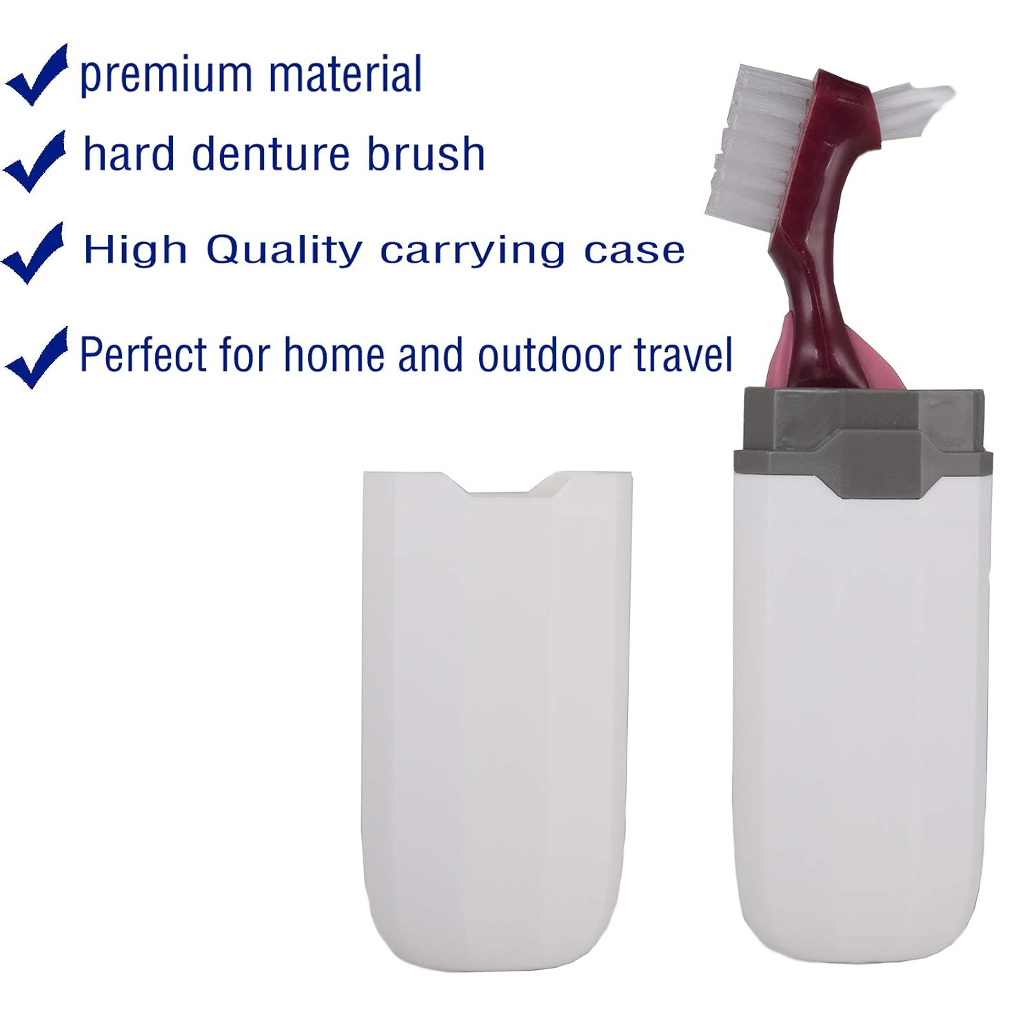 Denture Case,Denture Cup with Strainer,Denture Brush and Toothbrush Box,Denture Bath Box for Cleaning Denture,False Teeth, Clear Braces,Travel,Holder Storage Soak Container Retainer Cleaner Case : Beauty & Personal Care