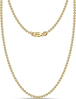 Vista 1 de LeCalla Collar de cadena de bolas de oro de 18 quilates sobre plata de ley italiana de 0.059 in, 0.079 in, 0.118 in para mujeres adolescentes