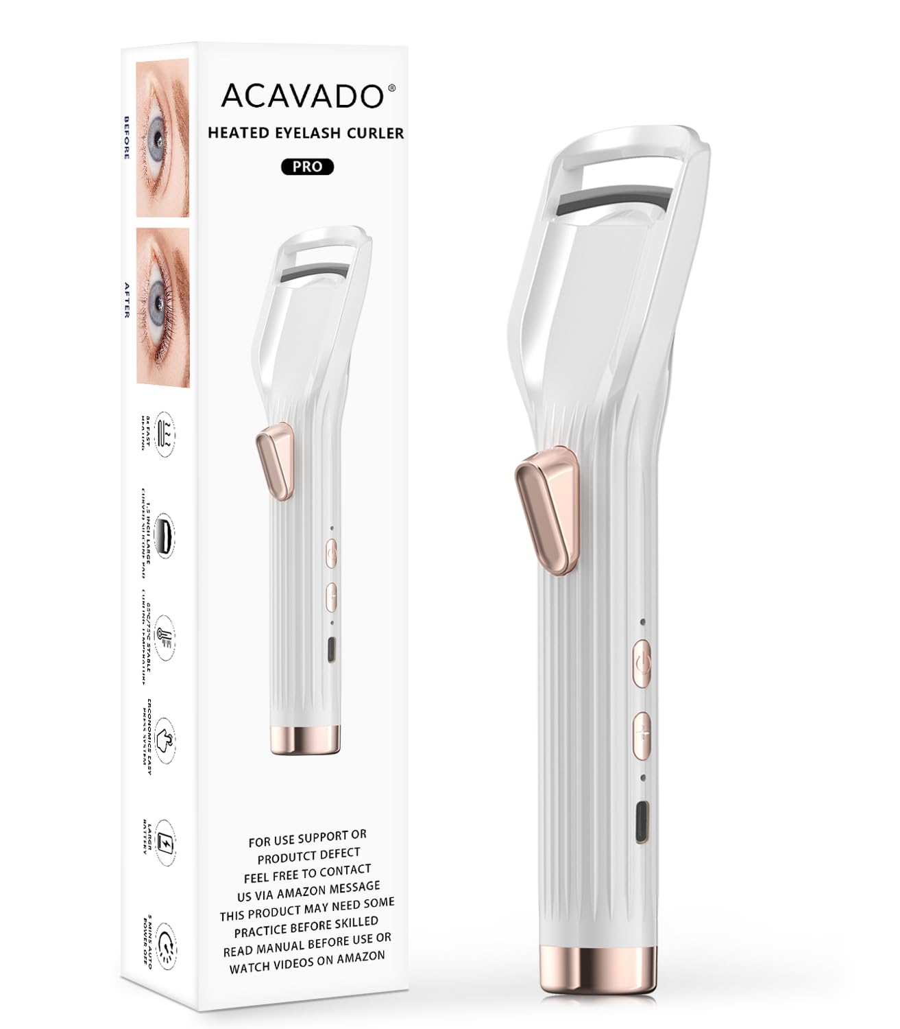 Photo 1 of Acavado Heated Eyelash Curler - White
