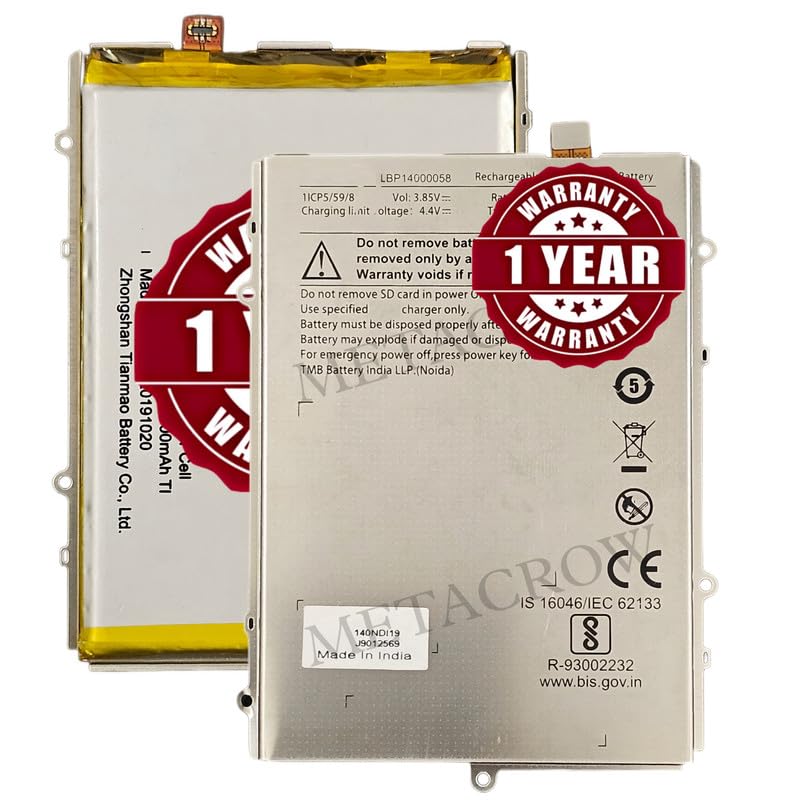 Image of Original LBP14000058 Battery Compatible for Lava V Plus 6 Prime - (4000mAh) - 1 Year Warranty JK1