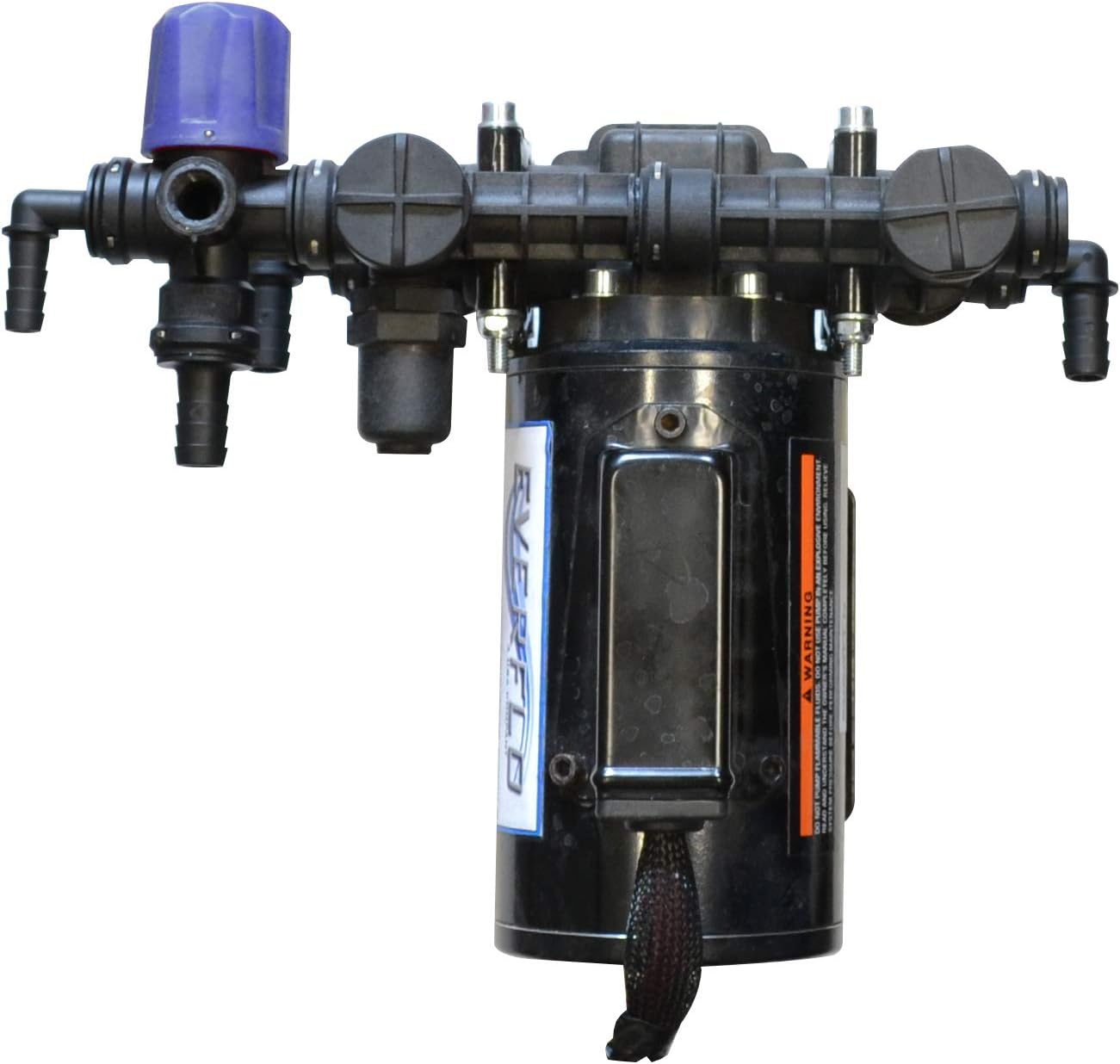 Everflo EFHP2000-BOX 12Volt On-Demand High Pressure Plunger Pump-200 PSI, 2.0GPM, Black