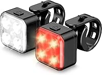 AKALE Rechargeable Bike Lights Front & Rear Set - 650mAh USB LED Headlight Taillight, IPX4 Waterproof, Easy Install for Road Mountain Bikes