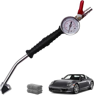 Hochleistungs-Reifenfüller Mit Manometer, Multifunktional Reifendruckprüfer, Reifenfüller Geeicht, Doppelkopf-Ventiladapter, Ergonomischer, Nie Wieder Unsicherer Reifendruck (1pc)