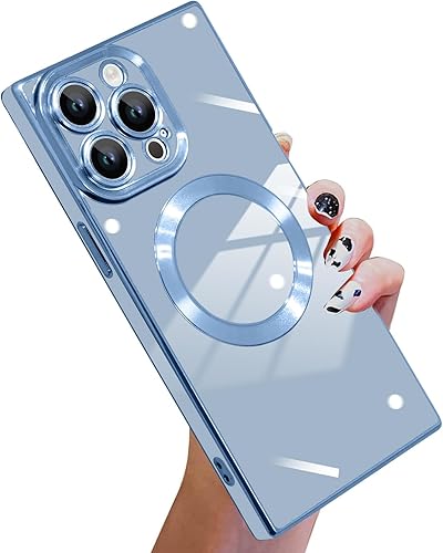 Miniatura 7 de KANGHAR Funda cuadrada compatible con iPhone 15 Pro Max de lujo con bonito diseño cuadrado, cuerpo completo, antiarañazos, a prueba de golpes, funda