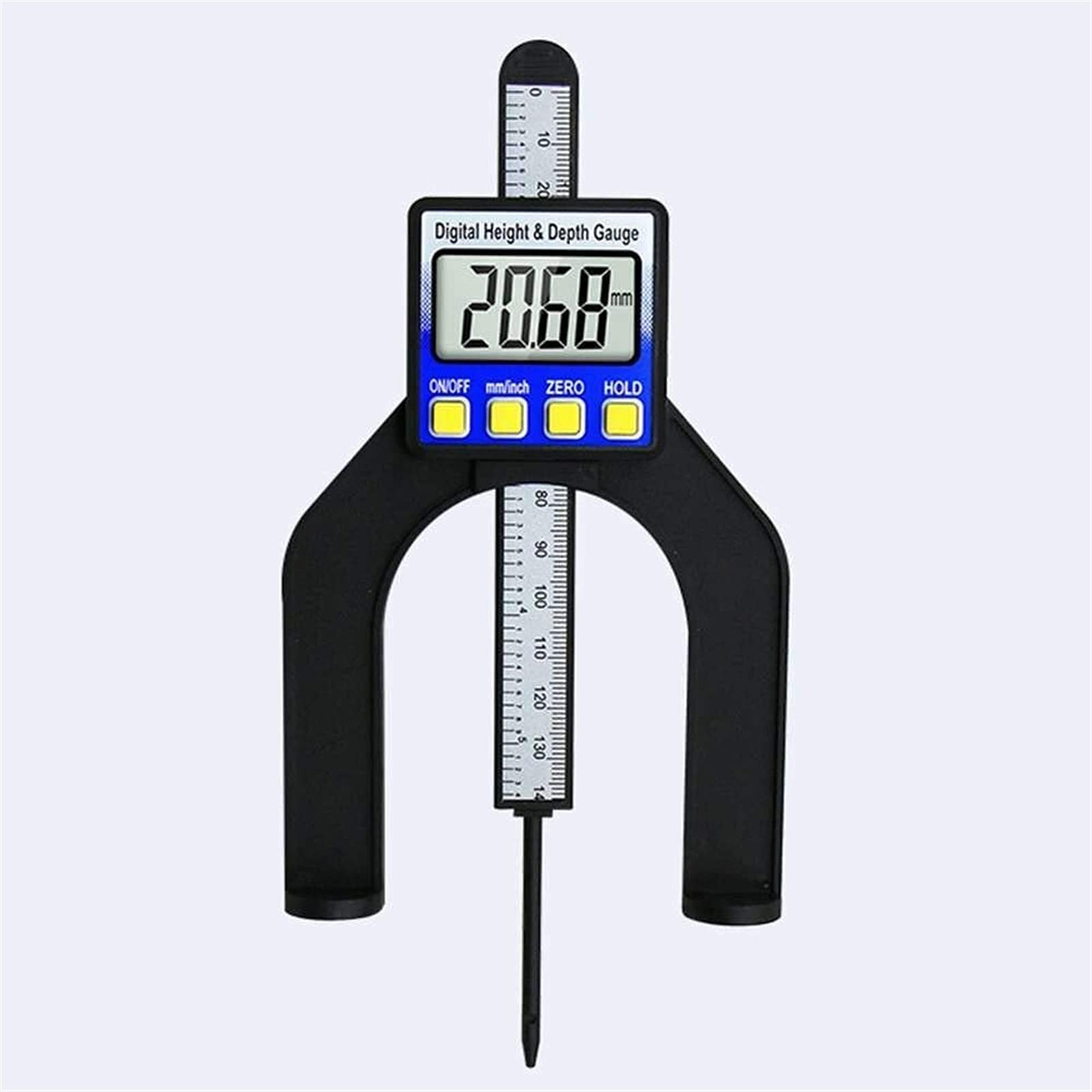 Tiefenmesser, LCD-Digital-Höhentiefenmesser, Schiebemessschieber, Messlineal, 0–80 mm