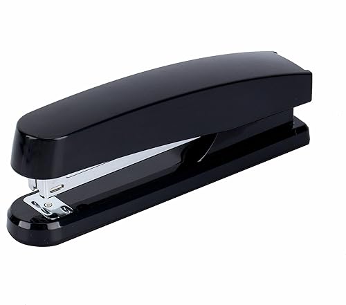 Miniatura 1 de Business Source Engrapadora de escritorio, tira completa, capacidad para 20 hojas, color negro