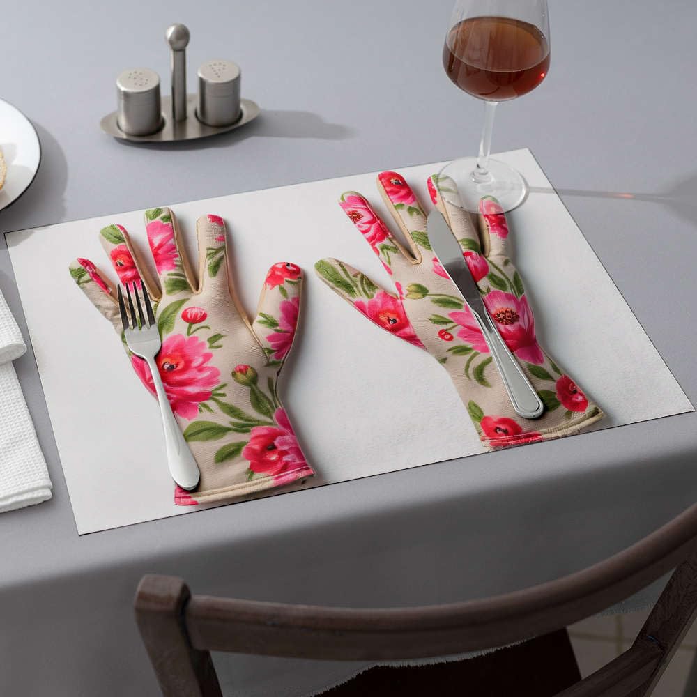 Sets de table de Pâques pour salle à manger et gants de service pour repas de fête réussi