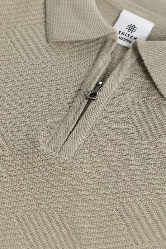 Image of SNITCH Men's Plain T-Shirts | Resort Wear| Holiday Streetwear Style | Cotton Polo Half Sleeve Slim Fit Beige