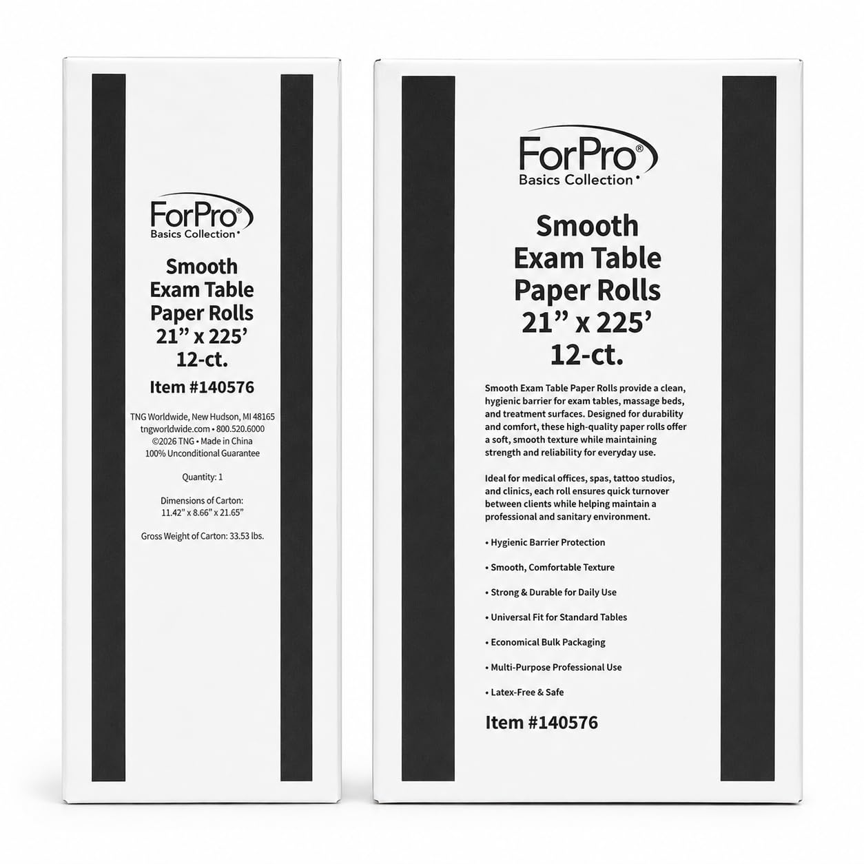 ForPro Basics Smooth Exam Table Paper Rolls, 12ct, 21" x 225' — Amazon image 2