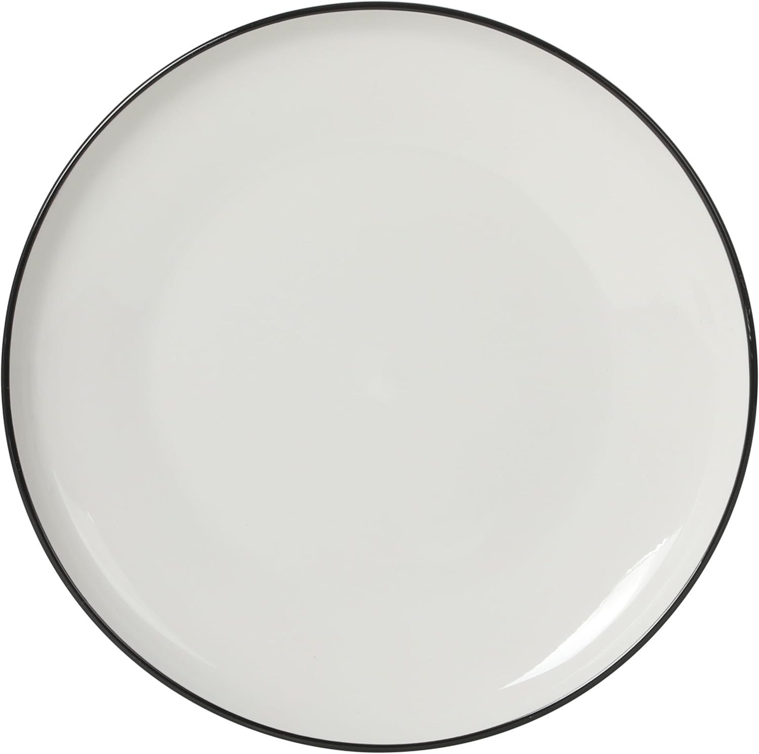 Gibson Home Havenstone 12-Piece Porcelain Dinnerware Set – Dinner Plates, Salad Plates & Bowls, Classic White With Black Rim Everyday Dish Set for Home, Kitchen, Microwave & Dishwasher Safe