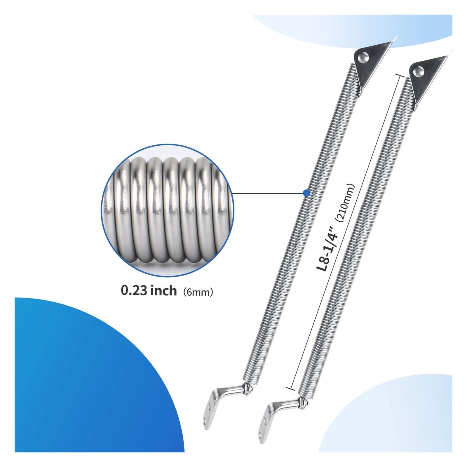 Generisch 8-5/8" Federlukenhalterung, 2 Stück | Obere Montagestange aus Edelstahl