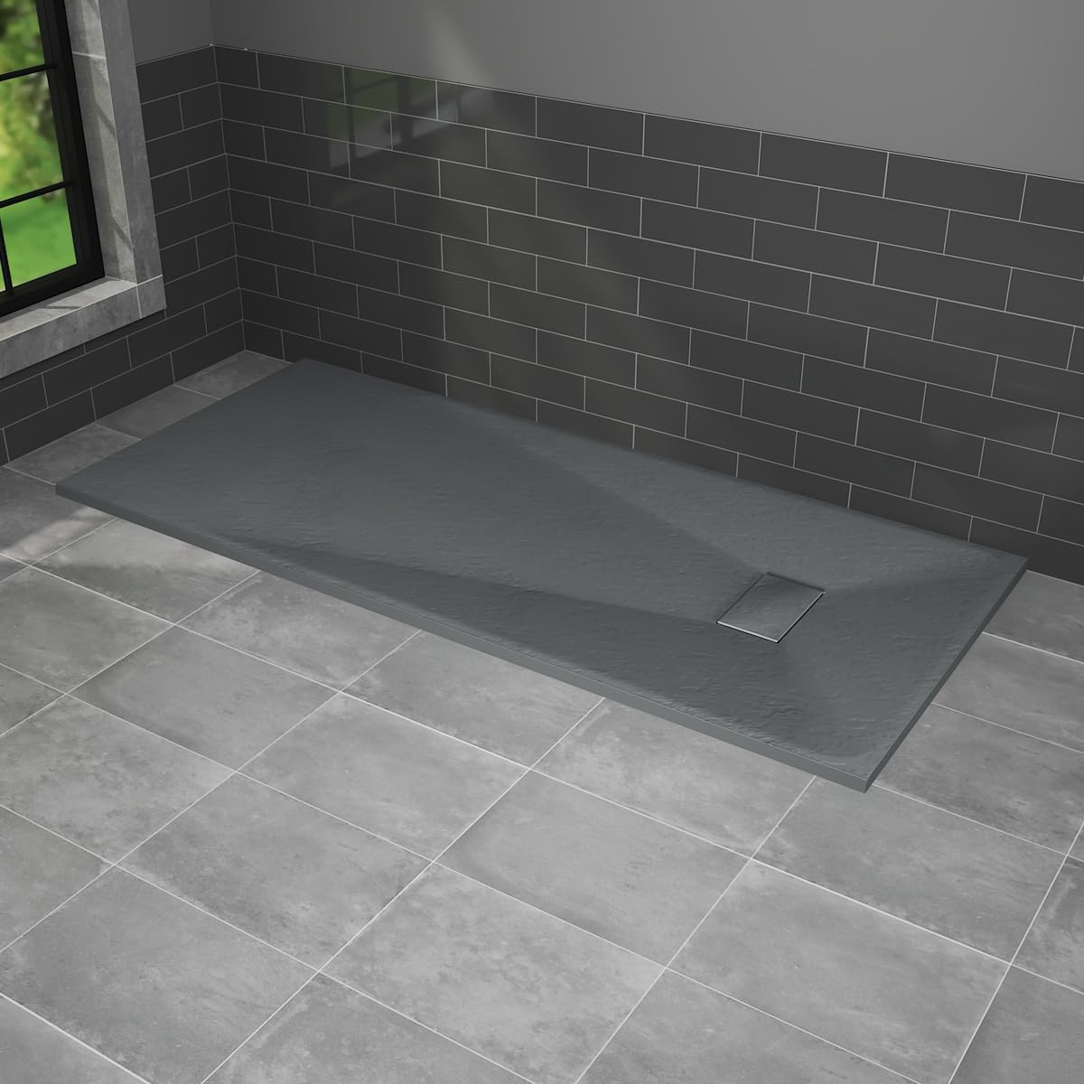 BlĂźmme SMC Shower Tray Rectangle Anthracite Shower Base 1800x800mm