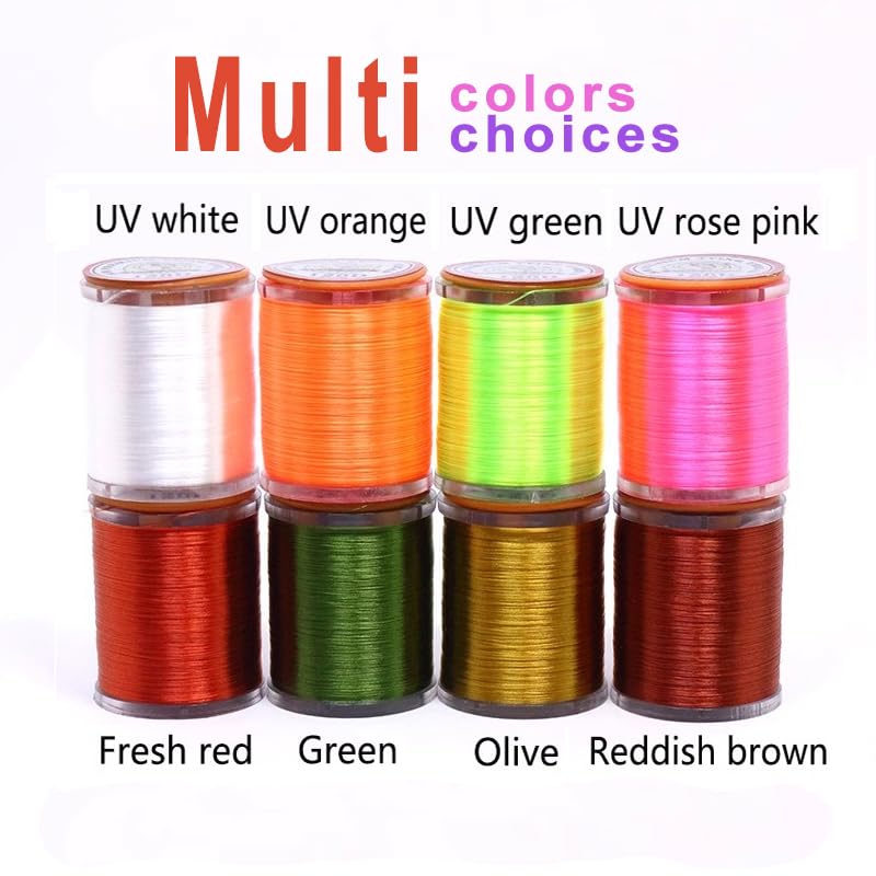 Fly Tying Thread 8 Colors 120D High Strength Nylon Fly Fishing Thread Fly Tying Materials for Saltwater Fly Patterns