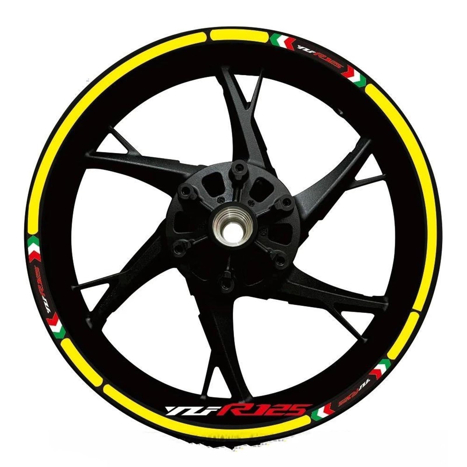 Stickers Motorcycle Wheel Stickers Night Reflective Decorative Rim for Yamaha YZFR125 YZF R125(Style 7)