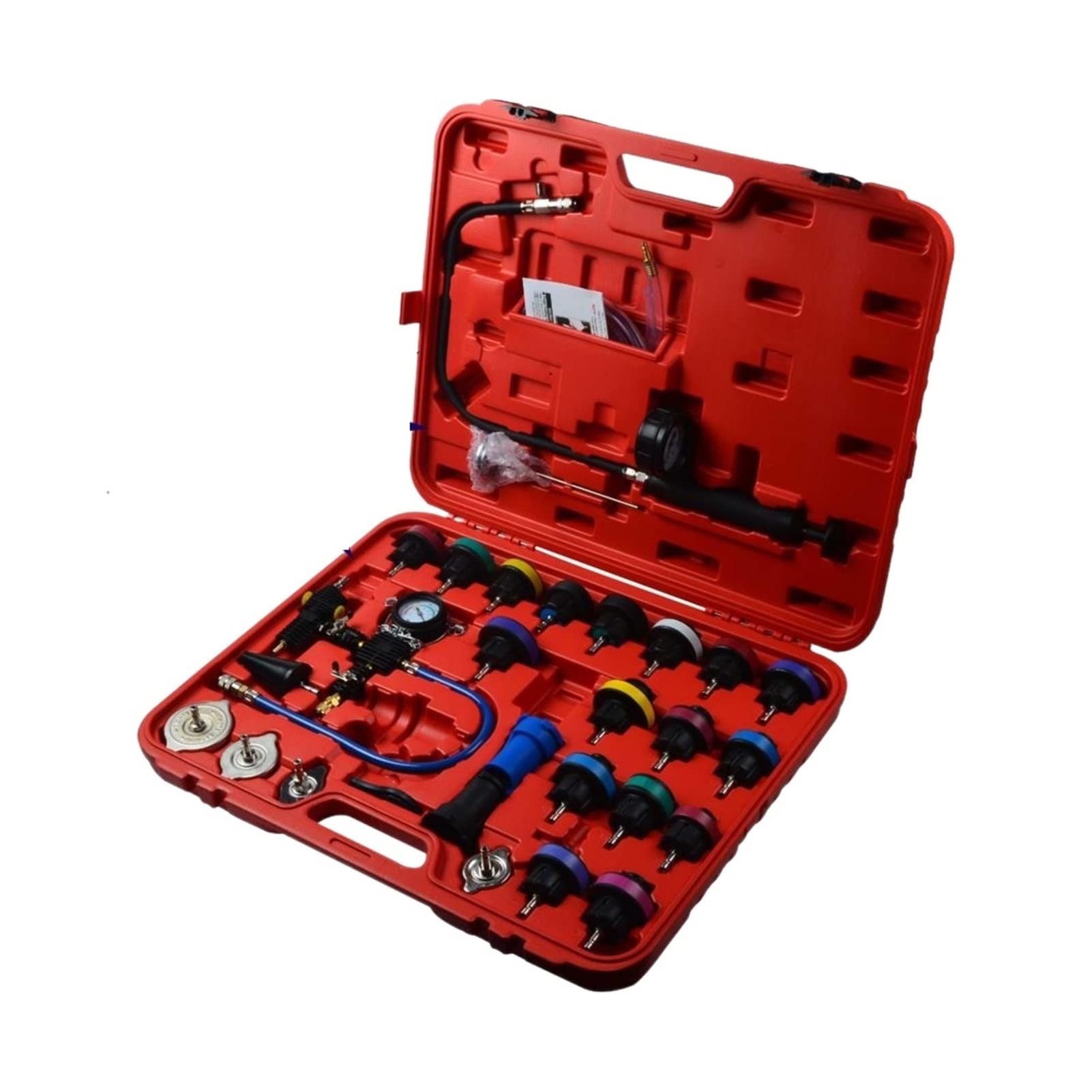 28-częściowy tester ciśnienia chłodnicy Master Cooling z zestawem do próżniowego czyszczenia i napełniania, narzędzia hydrauliczne, łatwa obsługa (29 szt. – 1305)