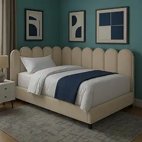 Cabeceira de Cama Queen 8 Modulos Modelo Nuvem 45x20 cm. (Bege)