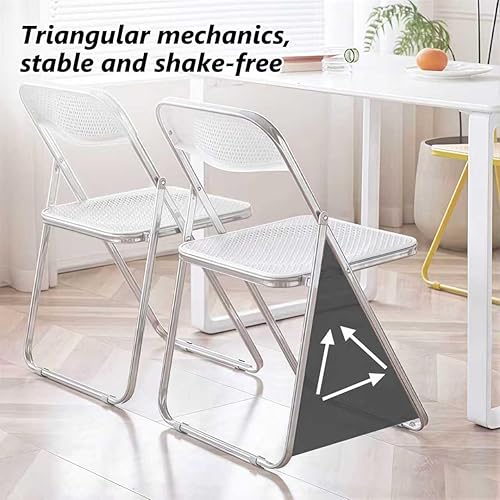 Miniatura 3 de Paquete de 4 sillas plegables de plástico plegables y portátiles, sillas de fiesta portátiles para interiores y exteriores, asientos comerciales