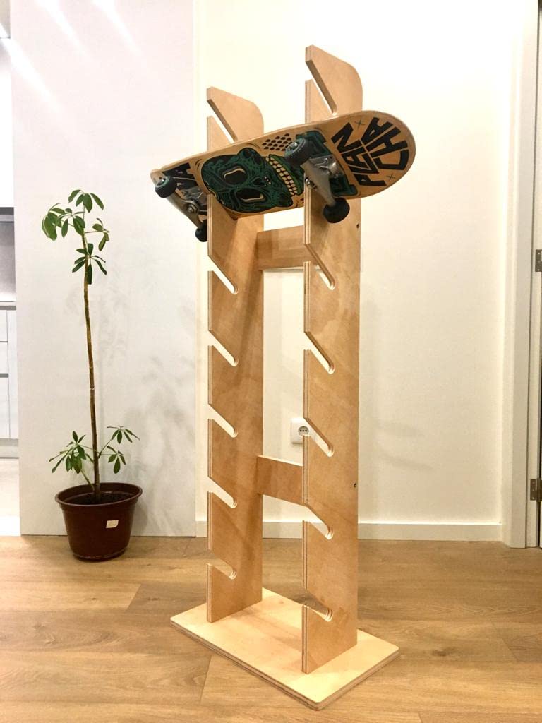 Genérico Vertical 7 Skate Rack Gris Classique en Bois