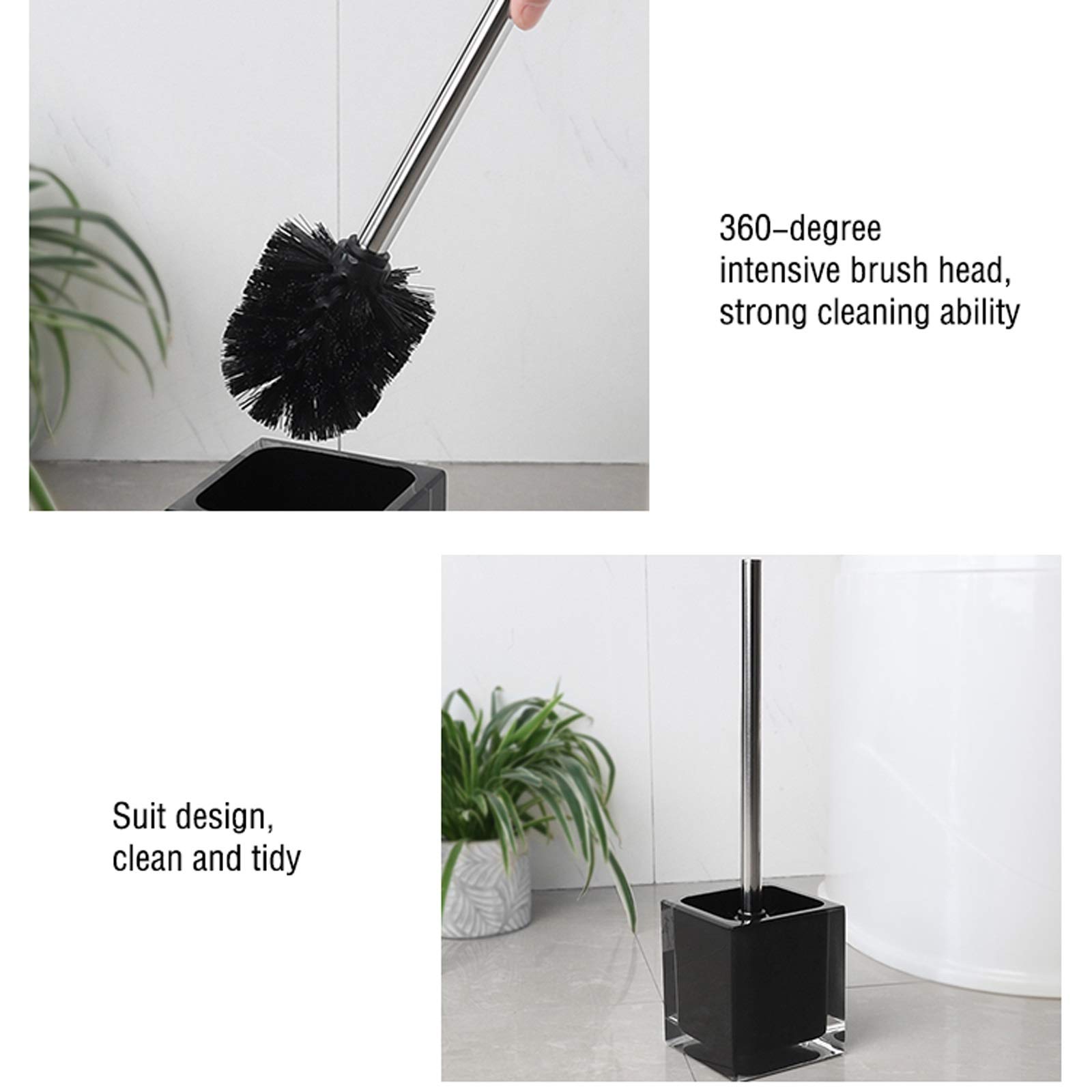 Escobillero Baño El Cepillo de baño es práctico y Compacto y no ocupa Espacio, un Conjunto de cepillos de Inodoro Que Puede Limpiar el baño de 360 ​​Grados Escobillas WC