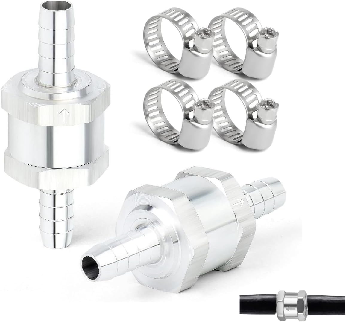 6 mm Inline Check Valve - High Quality Plastic Check Valve with Clamping Straps for Aquariums, Washing Machines, Dryers and Garden Applications - Prevents Backflow of Water and Liquids