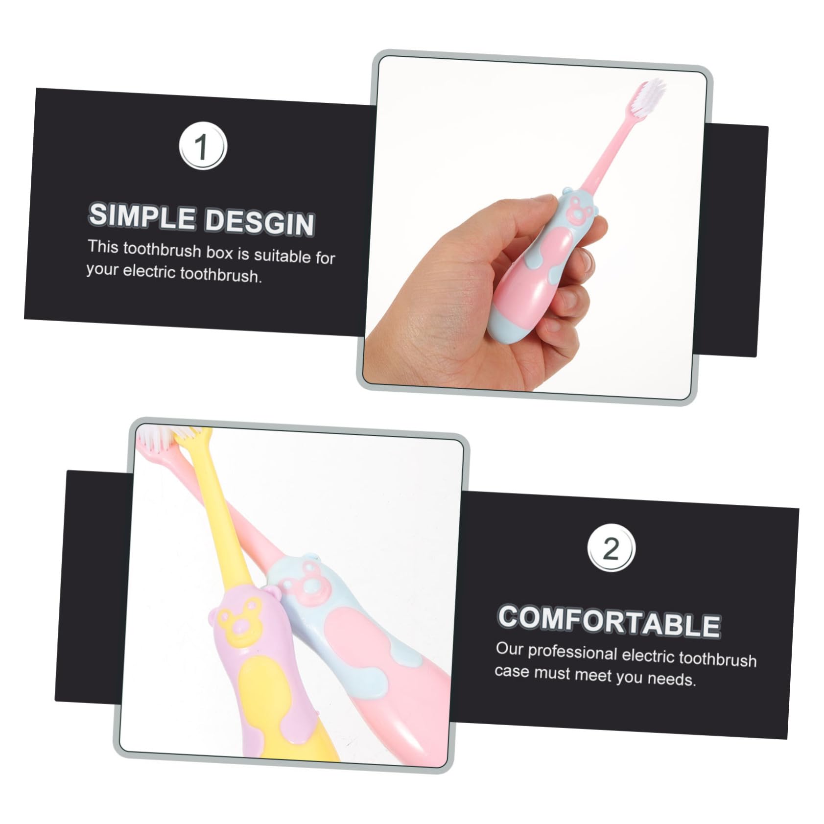 Healeved 3 Set Di Spazzolini Manuali Per Bambini Design Adorabile Dei Cartoni Animati Materiale Pp Spazzola Per La Pulizia Delicata Per La Dei Bambini Piccoli 6 Pezzi * 3